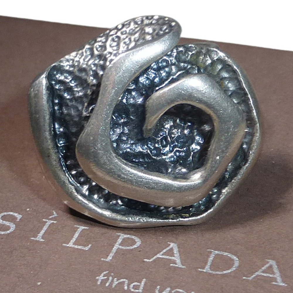 Silpada R1927 Sterling Silver Organic Swirl Ring Size 7 .925